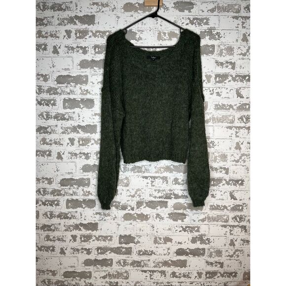 Lulus | women dark green knitted sweater - Picture 9 of 9